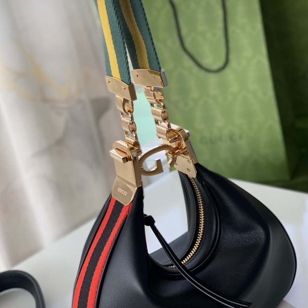 Gucci Black Leather Attache Small Shoulder Bag