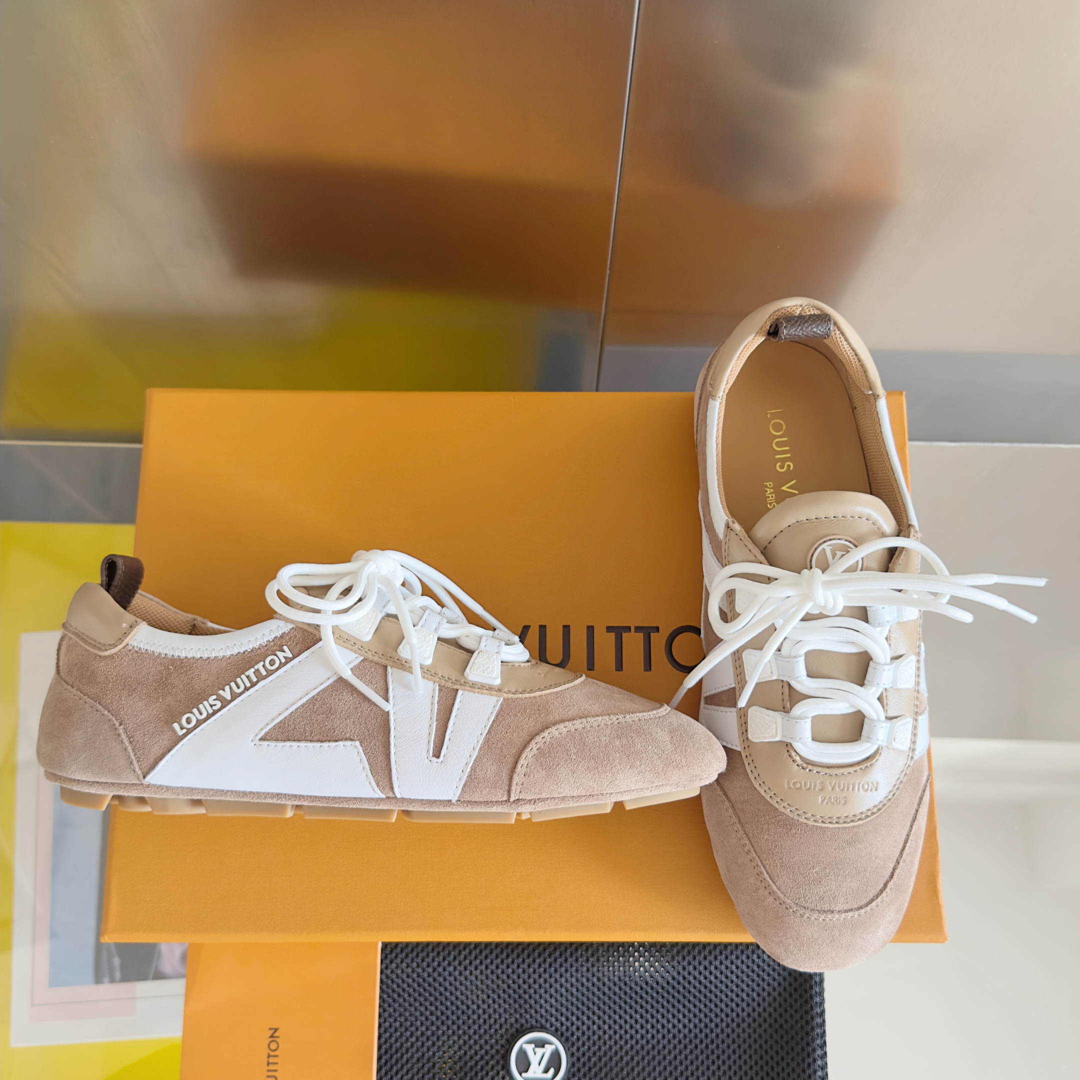 Louis Vuitton Sneakerina Yellow Beige – Women’s Ballet-Inspired Slim Sneakers