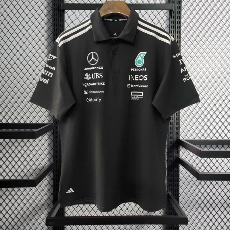 2025 F1 Mercedes Benz black polo Racing Suit