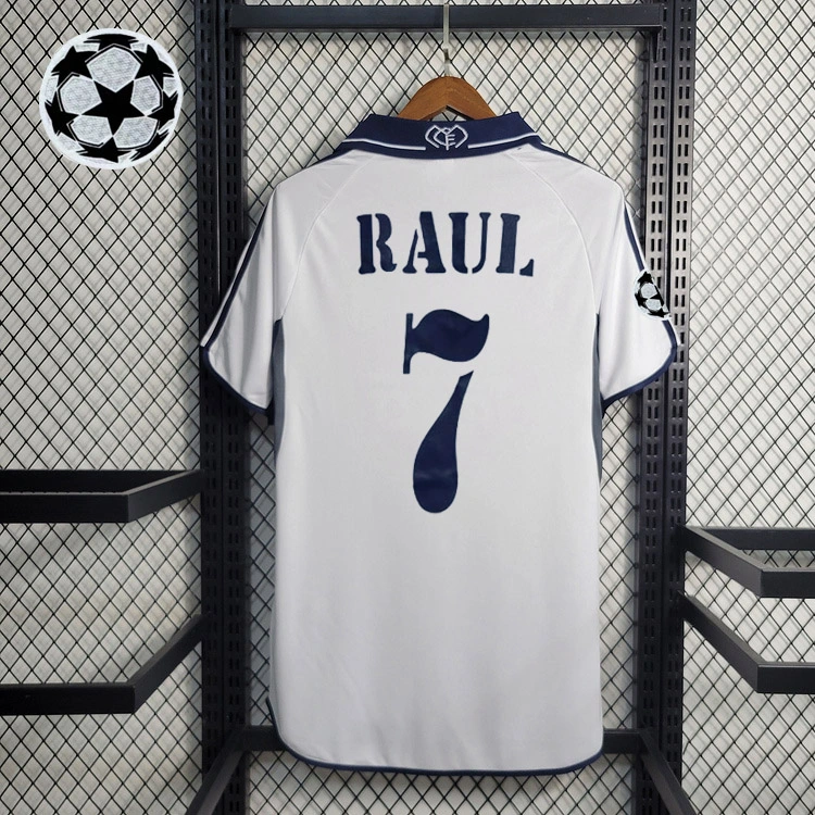 Retro 2000-01 Real Madrid Home figo raul Football jersey retro