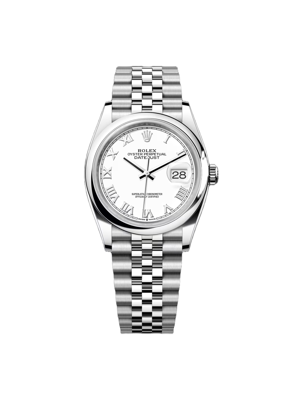 Rolex  Datejust 36mm 126200 Stainless Steel White Roman Dial Oyster