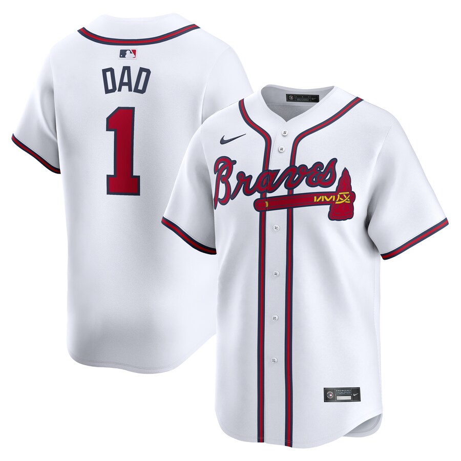 Atlanta Braves #1 Dad Home Limited Jersey White