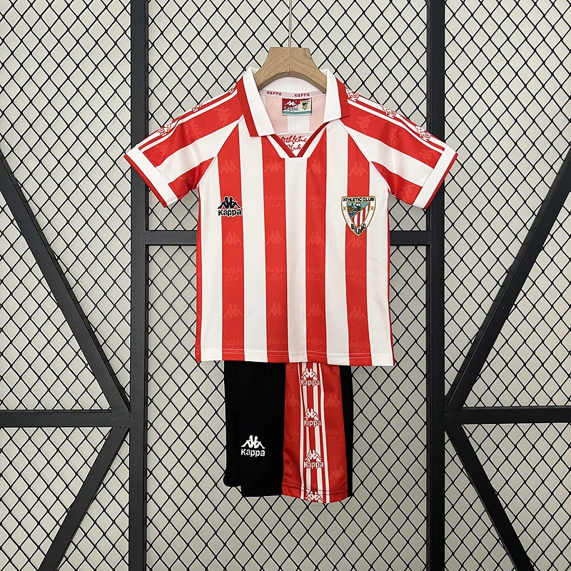 Retro KIDS 1995-97 kids Athletic Bilbao home Football jersey