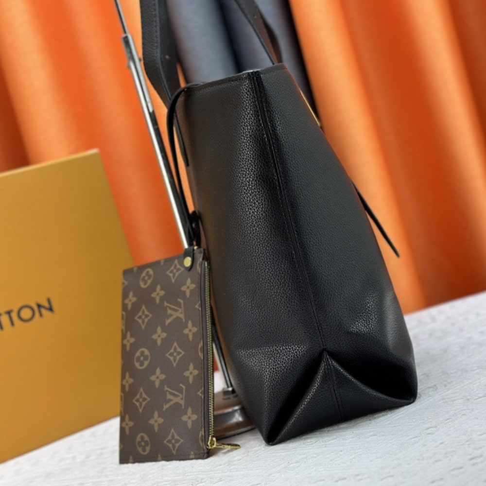 Louis Vuitton Low Key Cabas MM Grained Leather Black 47Cm M25341