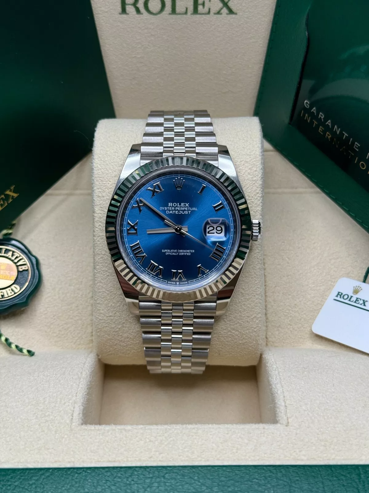 【Super Clone】RLX  Datejust 41mm 126334 Blue Roman Oyster Stainless Steel Men’s Watch