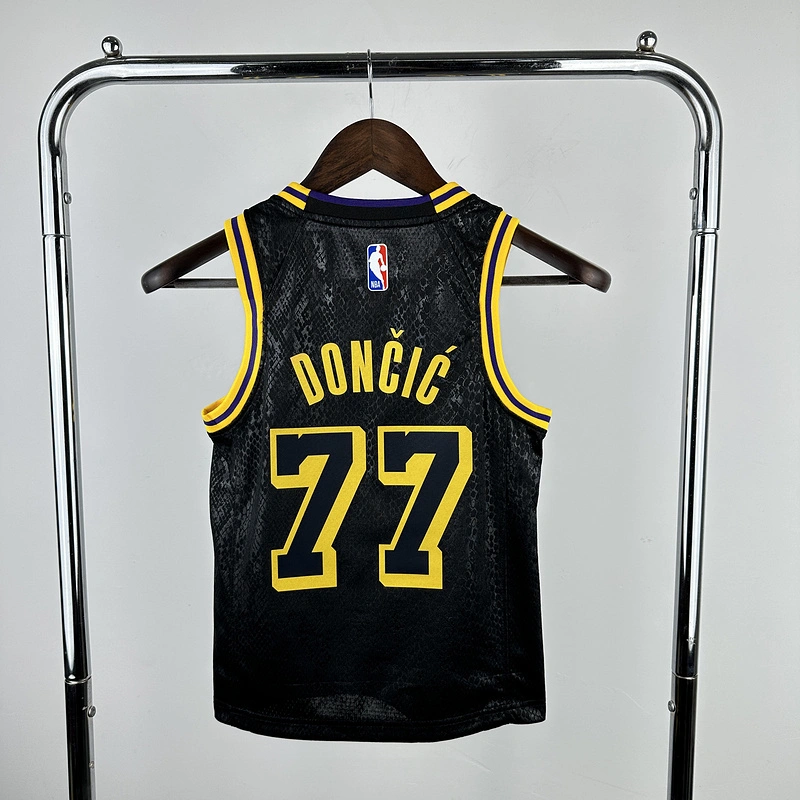 Kids 2023 NBA Lakers 77 DONCIC Basketball Jersey