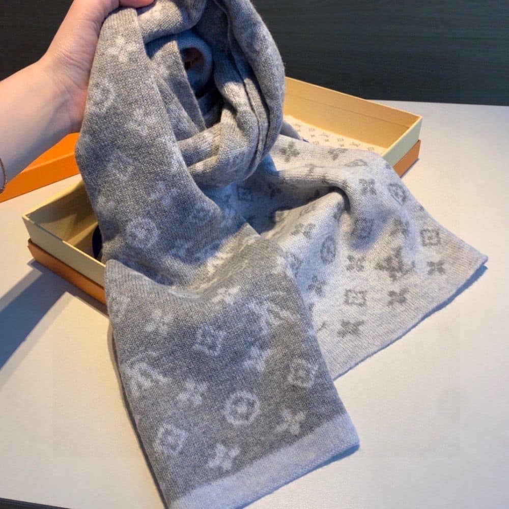 Louis Vuitton Cachecol Monogram Denim Scarf Light Grey
