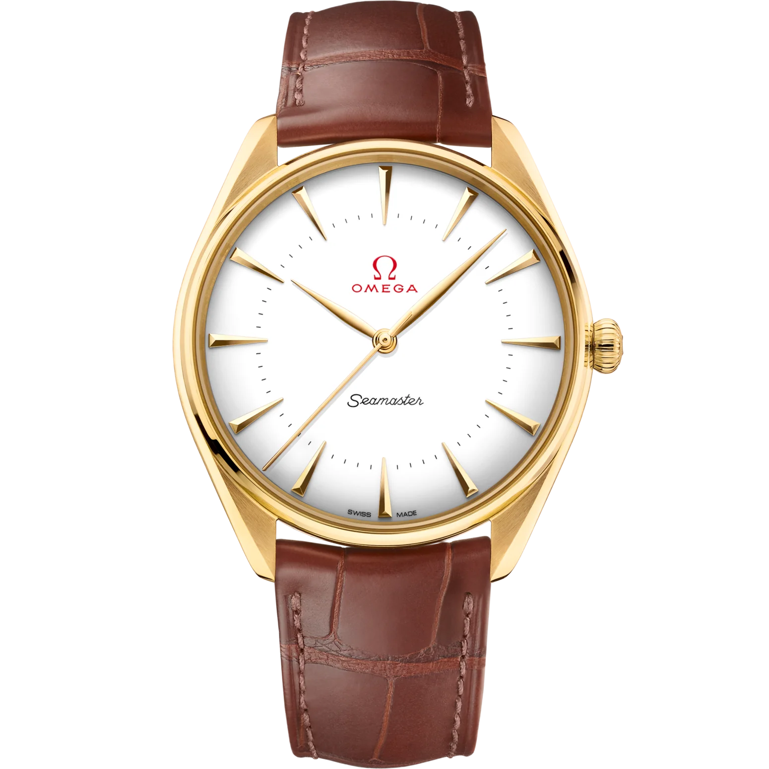 Omega Seamaster Olympic Official Timekeeper 39.5 mm White Dial 18k Yellow Gold Strap 522.53.40.20.04.001