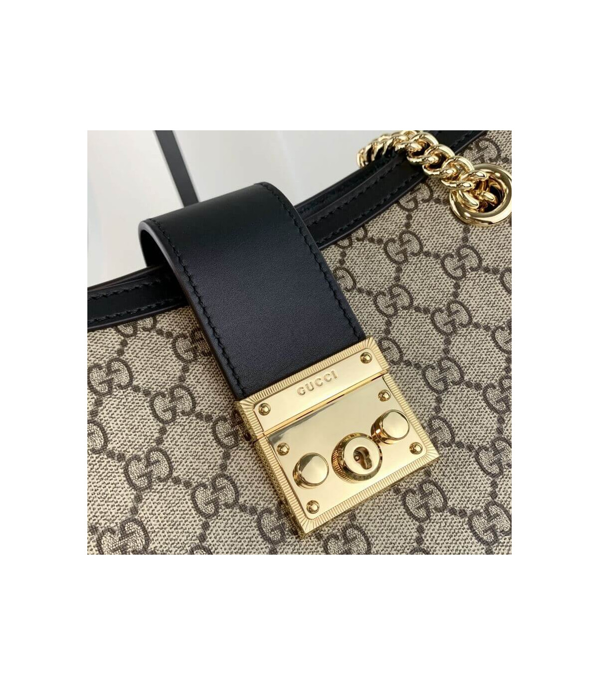 Gucci Padlock Medium GG Shoulder Bag Black