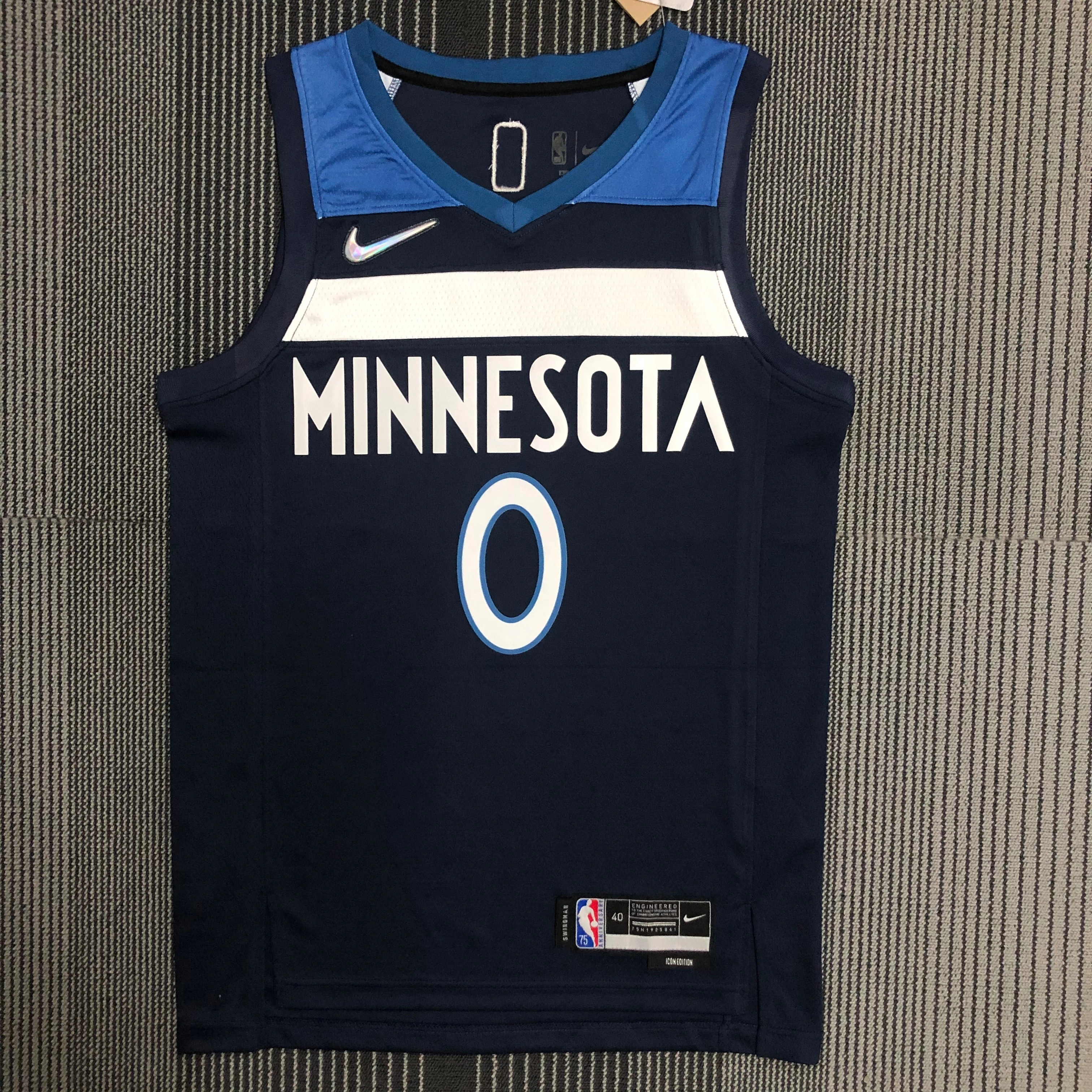 NBA 75th Anniversary Minnesota Timberwolves 0 Russell Basketball Jersey
