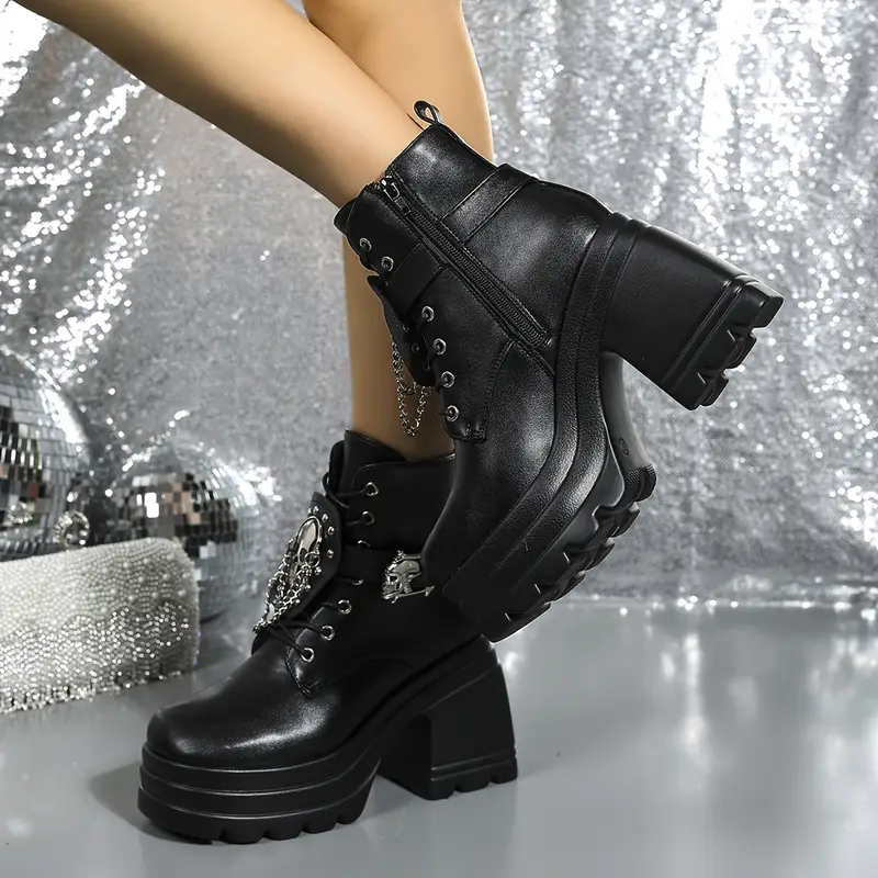 Skull Platform Gothic Boots