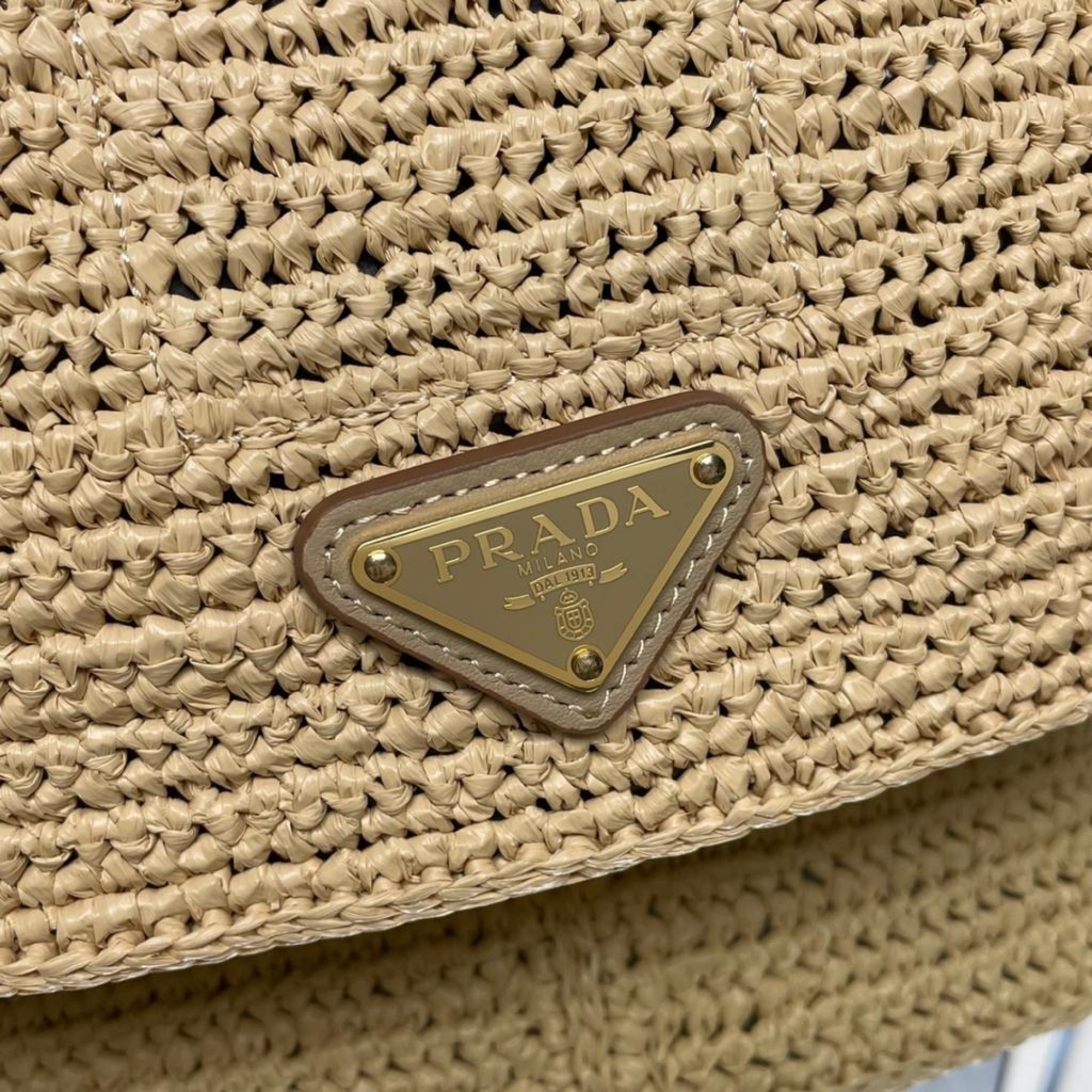 Prada Crochet Prada Brique Bag Natural 20Cm