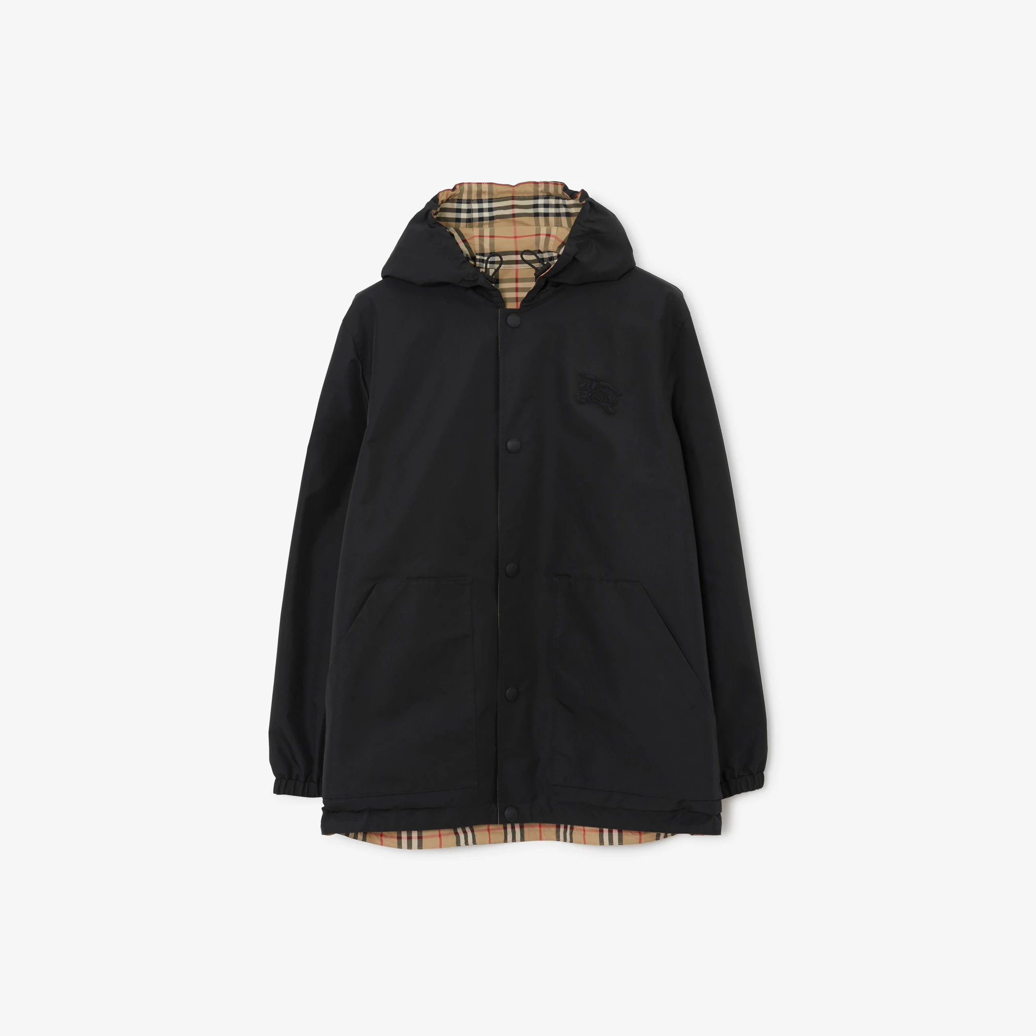 Burberry 80746881 Reversible Check Nylon Hooded Jacket Archive Beige