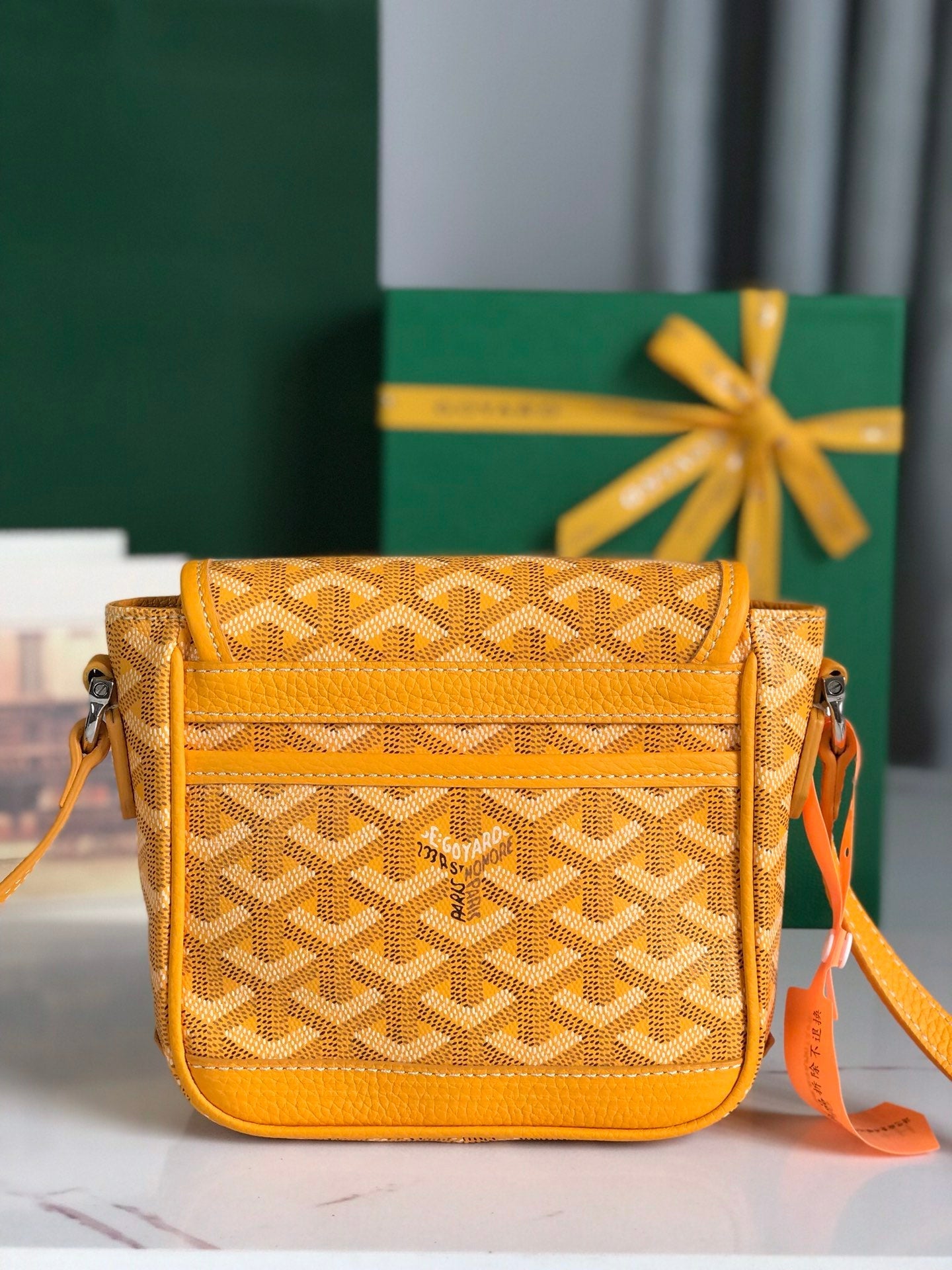 Goyard Grand Bleu 16cm Yellow Goyardine Canvas And Lambskin