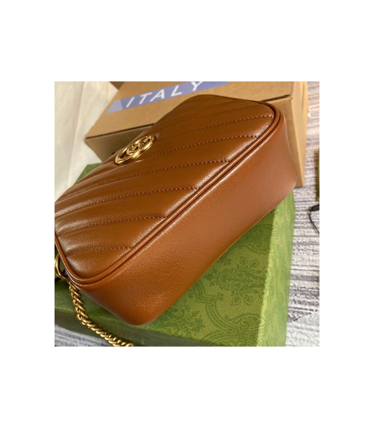 Gucci GG Marmont Matelasse Mini Bag Brown