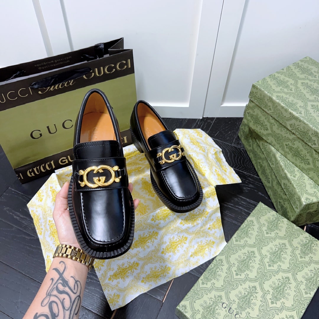 Gucci Womens Loafer With Interlocking G ?701791 10R60 1000