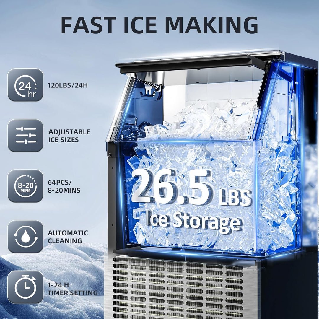 🔥clearance sale🔥 100LBS/200LBS/265LBS  Freestanding Commercial Ice Maker