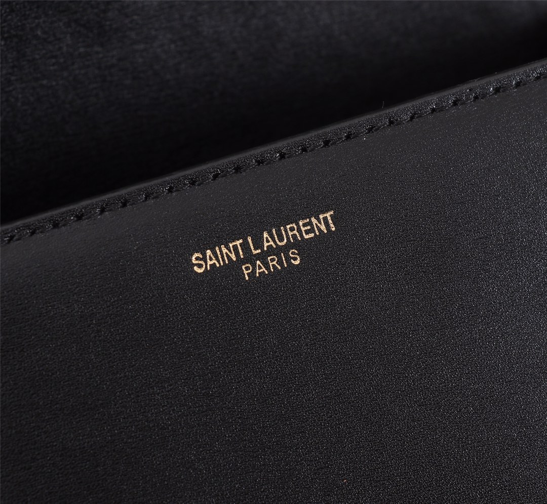 Saint Laurent Cassandra Medium Top Handle Bag Black Gold 24Cm