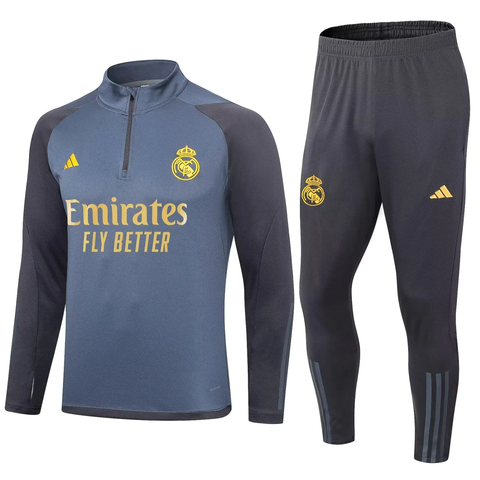 2023/2024 Real Madrid Special Edition Half Pull Training Wear Gray Suit
