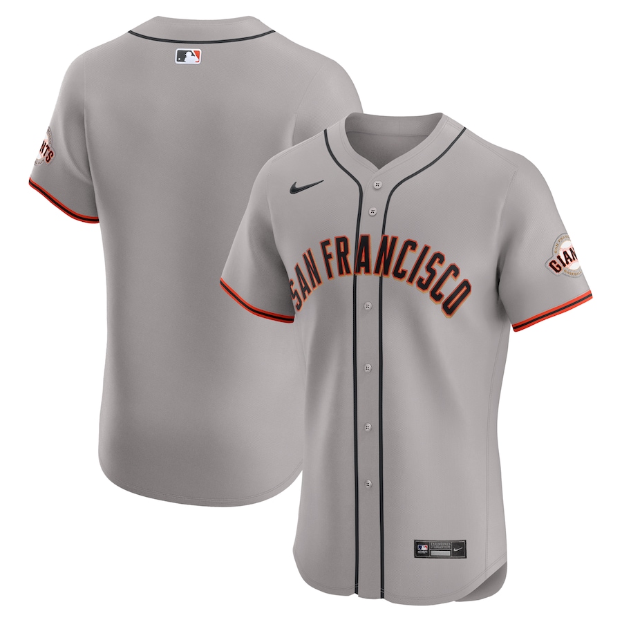 San Francisco Giants Road Vapor Premier Elite Patch Jersey Gray