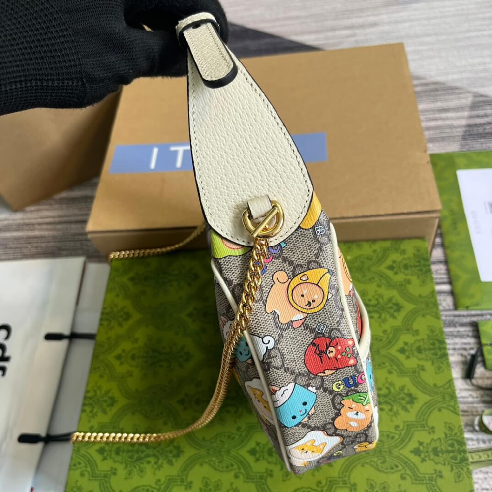 Gucci Half-Moon-Shaped Mini Bag with Interlocking G Animal Print