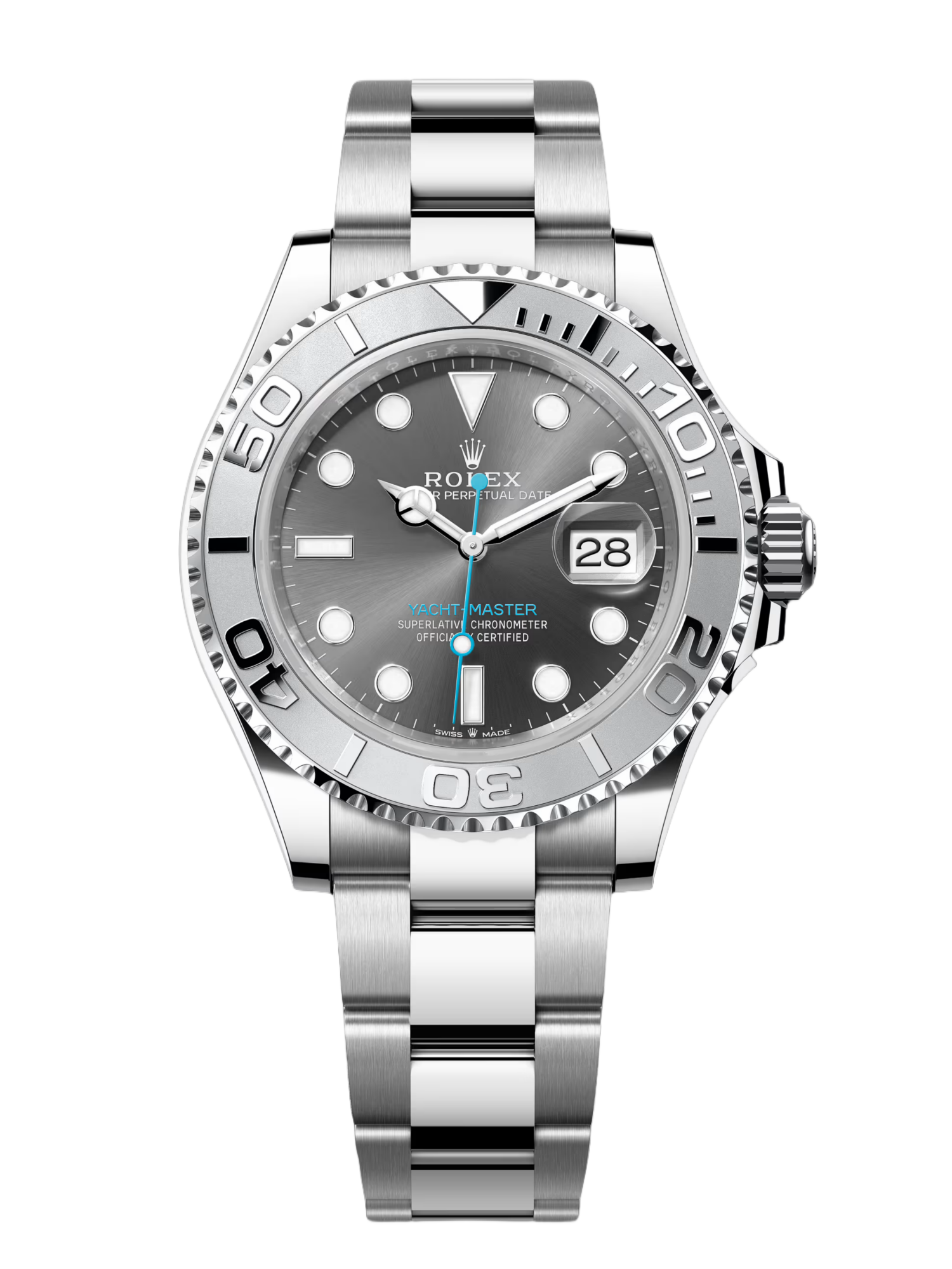【Super Clone】Rolex Yacht-Master 126622 Platinum Bezel Dark Rhodium Grey Dial 40MM Mens Replica Watch