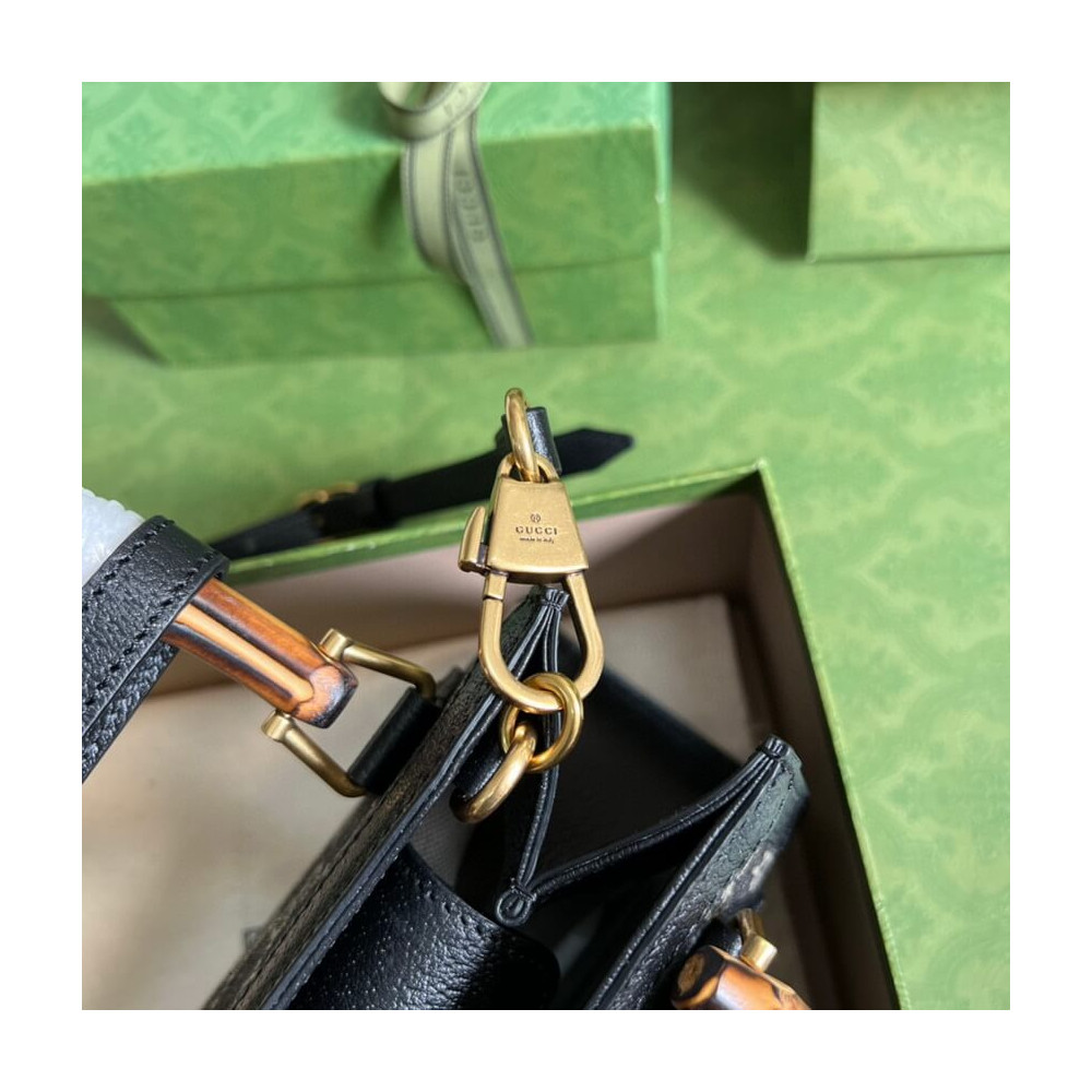 Gucci Diana Mini Tote Bag in Black Denim