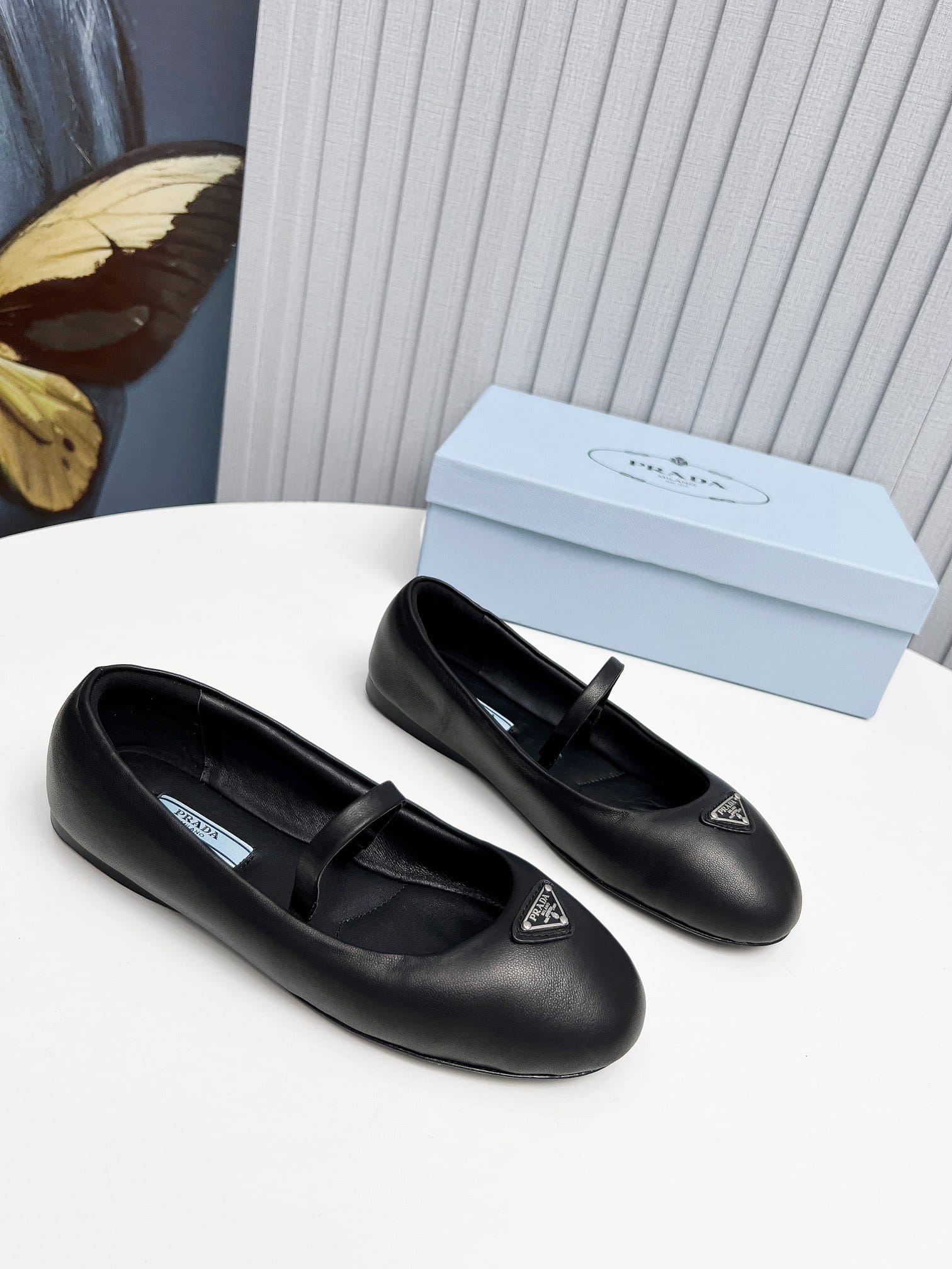 Prada Soft Padded Nappa Leather Ballerinas Black 1F122N 2Dl8 F0002 F 005