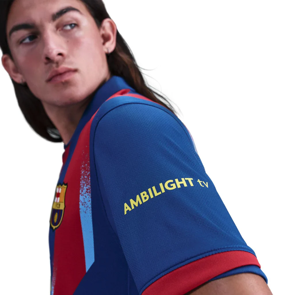 Nike Men's FC Barcelona Pedri 4th Jersey 25/26 w/ La Liga Patches (Blue/Red/Yellow)