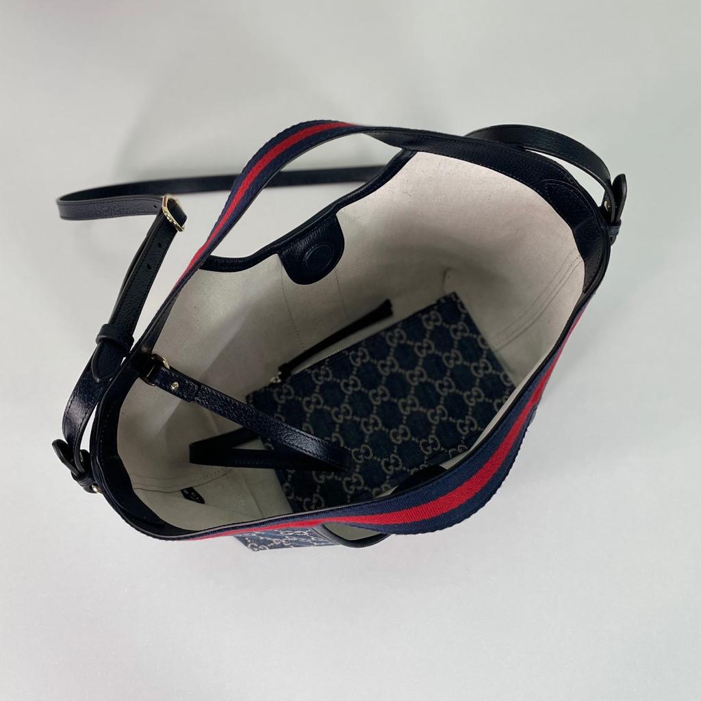 Gucci Giglio GG Denim Tote Bag 25cm/9.8in