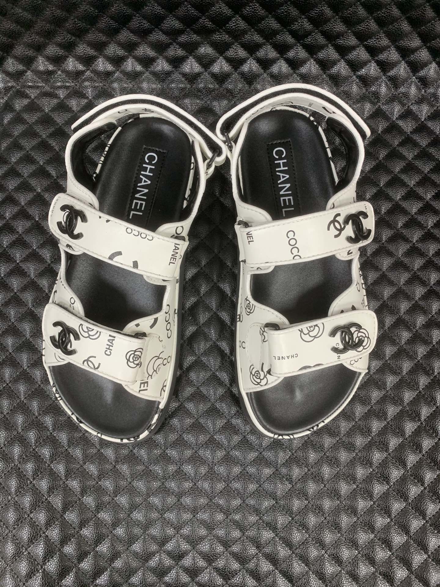 Chanel Dad Slingback Sandals 23P Camelia Cc Logo