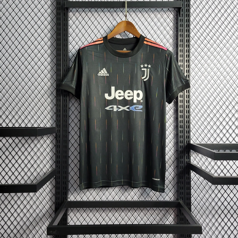 2021-22 Juventus Black Away Cuadrado Chiesa Vlahović Morata Dybala Football jersey