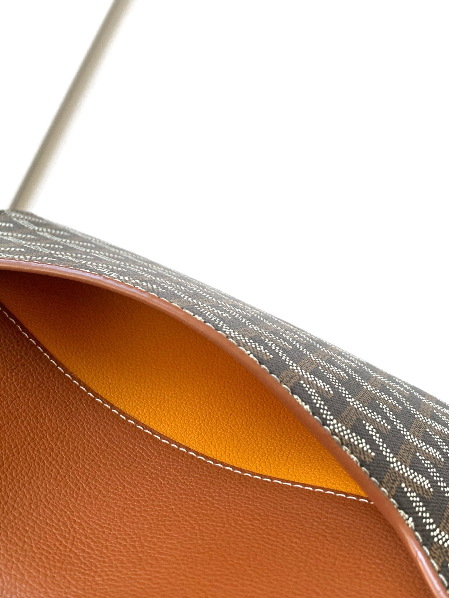 Goyard Chypre Wallet-Pouch 21 Cm Black Goyardine Canvas And Tan Calfskin