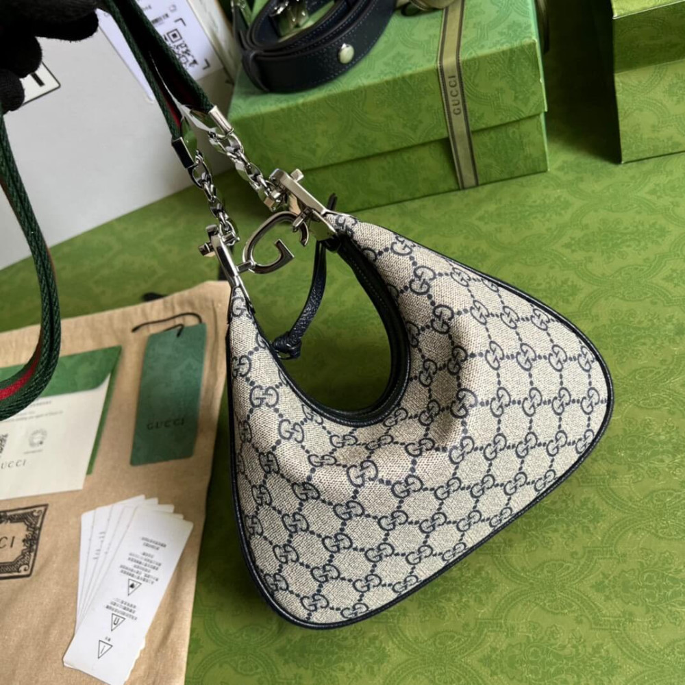 Gucci GG Supreme Attache Small Shoulder Bag Blue