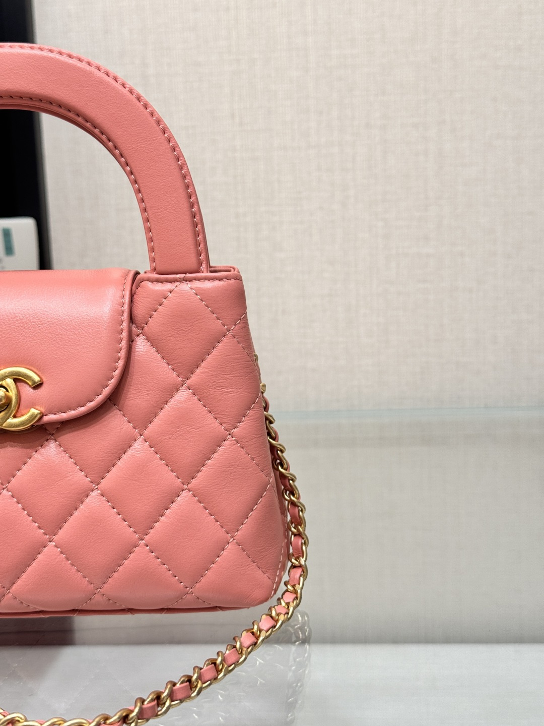 Mini Kelly Bag with Handle（Coral Pink ）