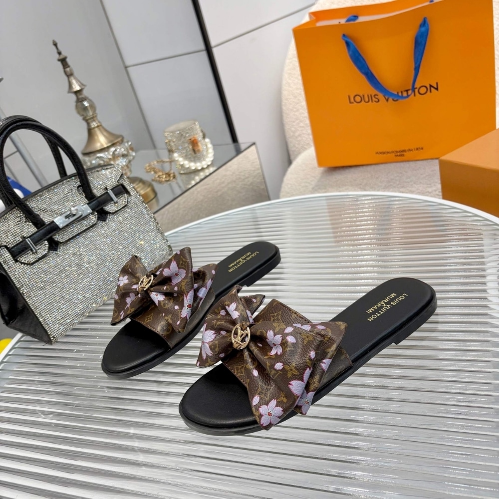 Louis Vuitton X Takashi Murakami Lily Flat Mule Sakura Brown 1AGVYB