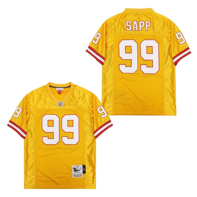 Warren Sapp 99 Tampa Bay Buccaneers Throwback Men Jersey - Yellow
