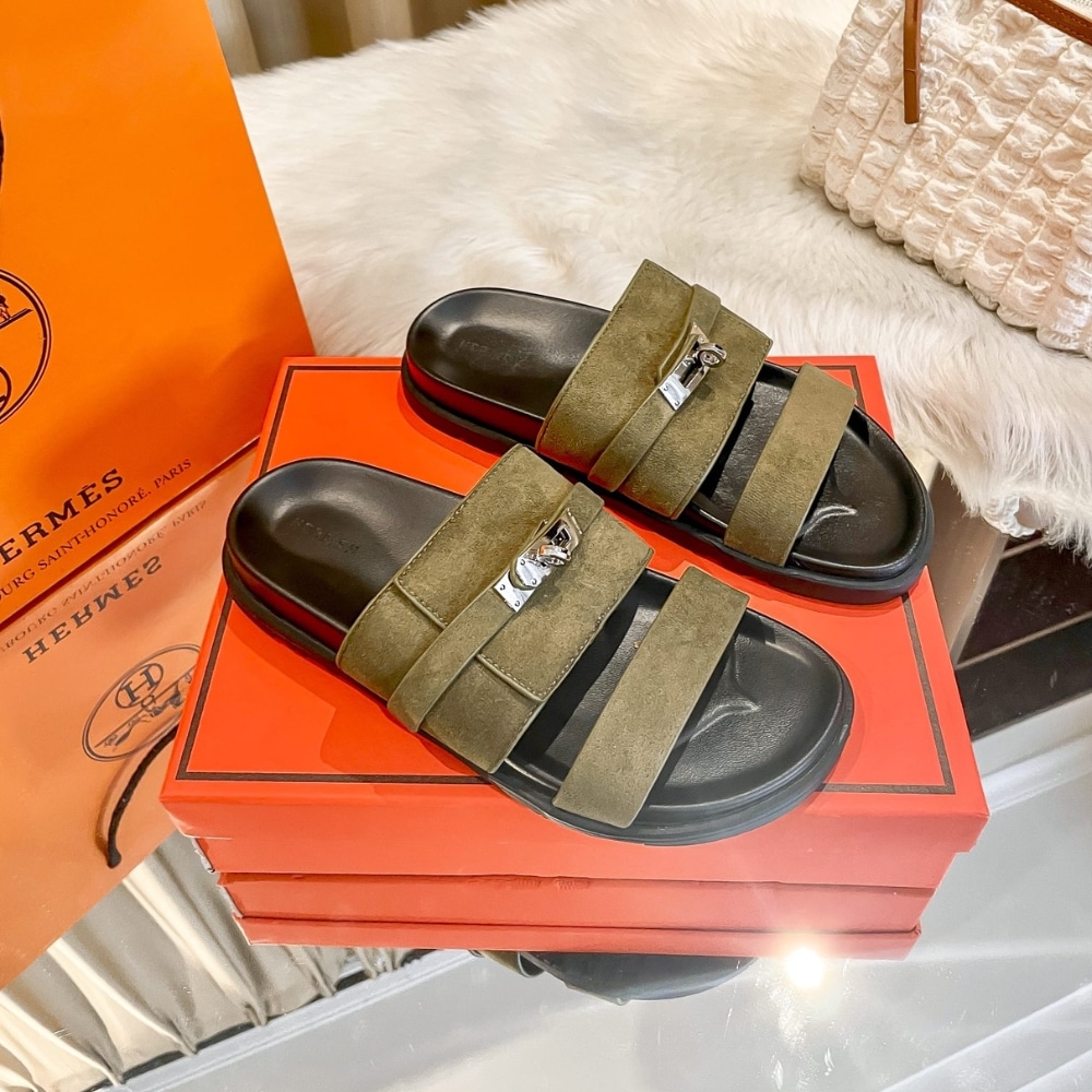 Hermes Jackson Sandal Tundra Green H242948Zh1R420