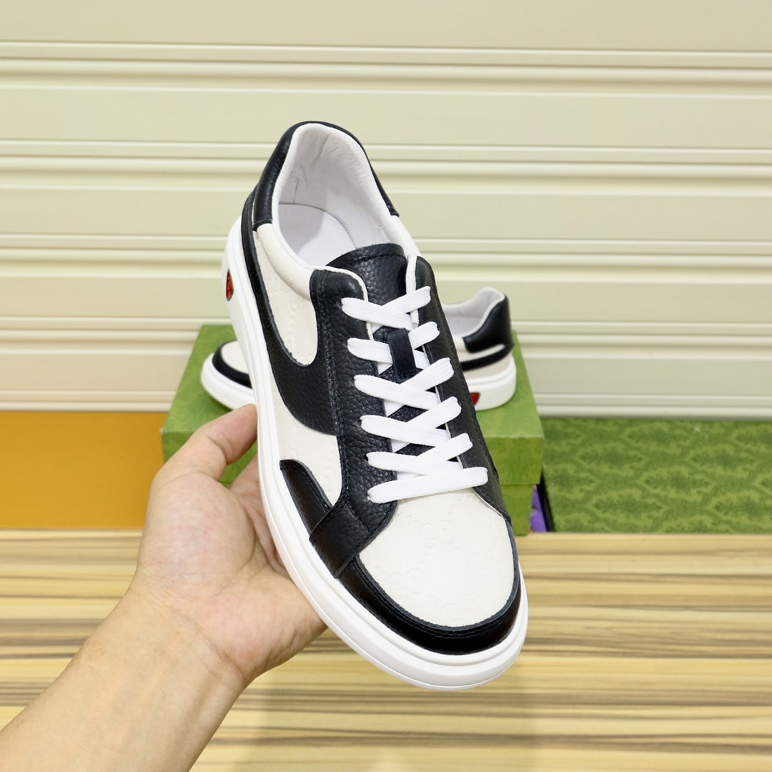 Gucci Gg Men’S Sneakers Leather Black And White