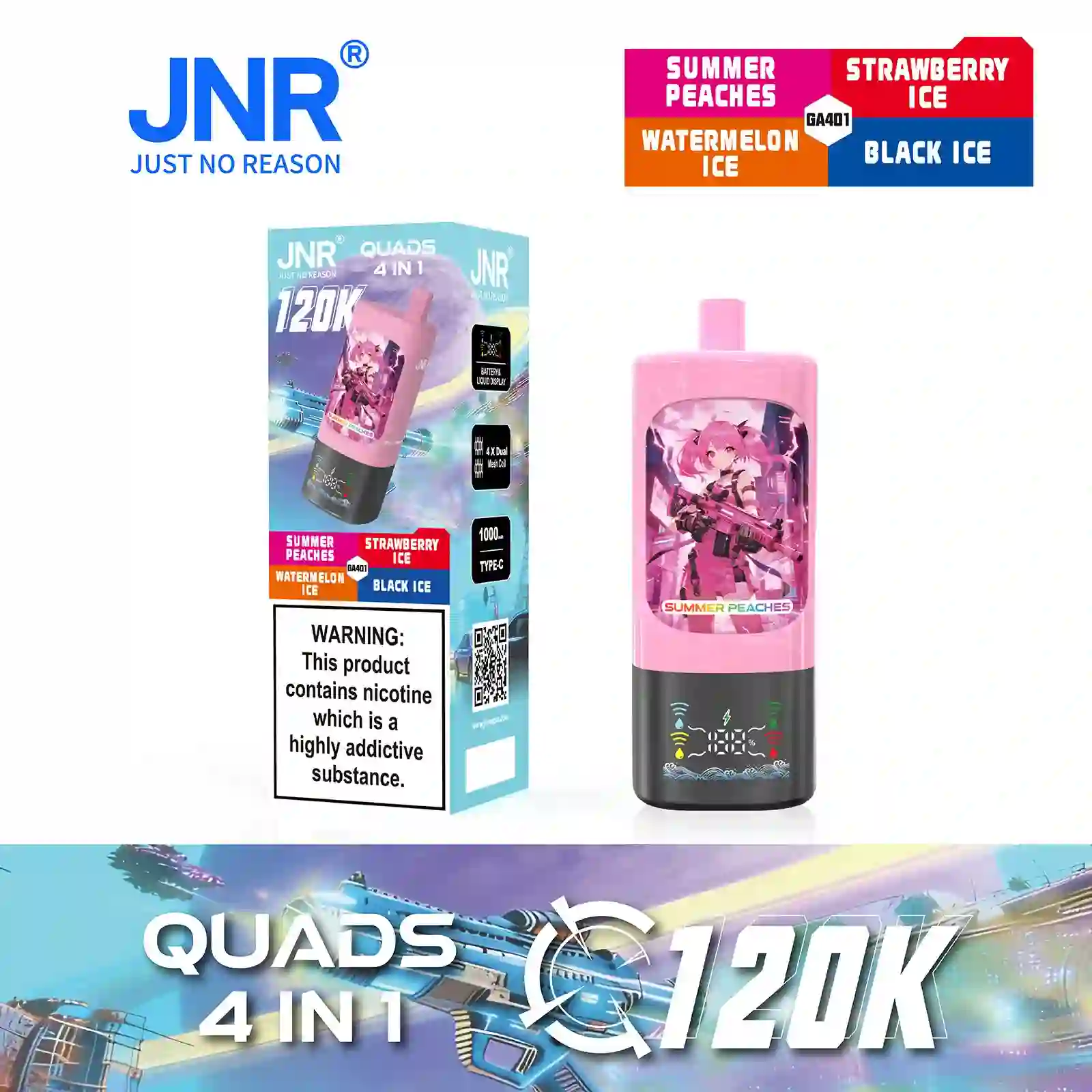 JNR Quads 4-in-1 120.000 Puffs Disposable Vape