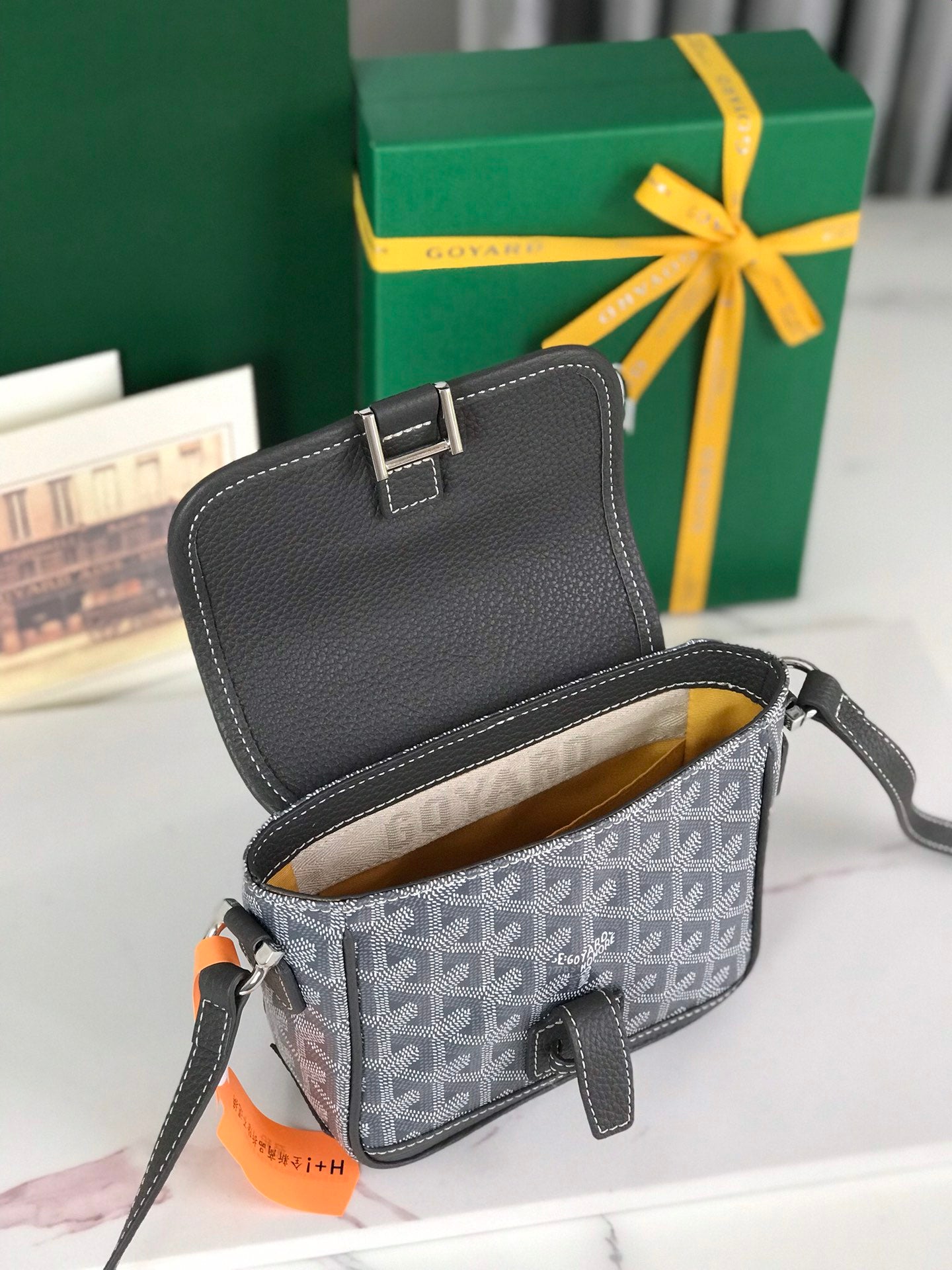 Goyard Grand Bleu 16 Cm Gray Goyardine Canvas And Lambskin