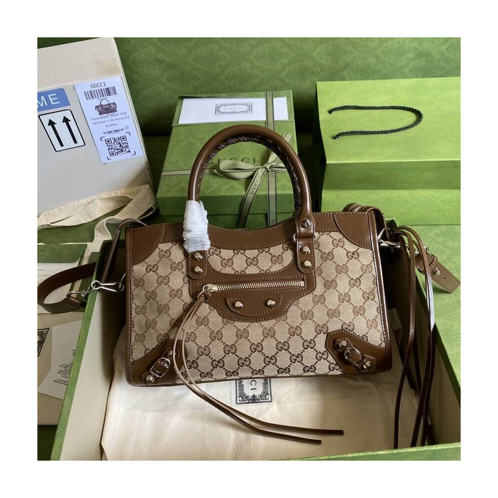 Gucci x Balenciaga GG Canvas City Bag 30cm