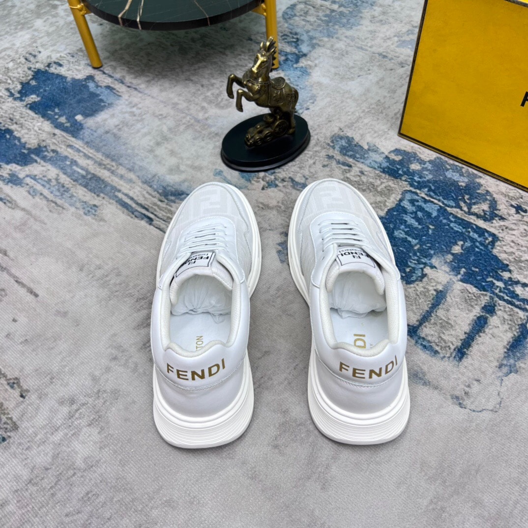 Fendi Ff Motif Low Top Sneakers White