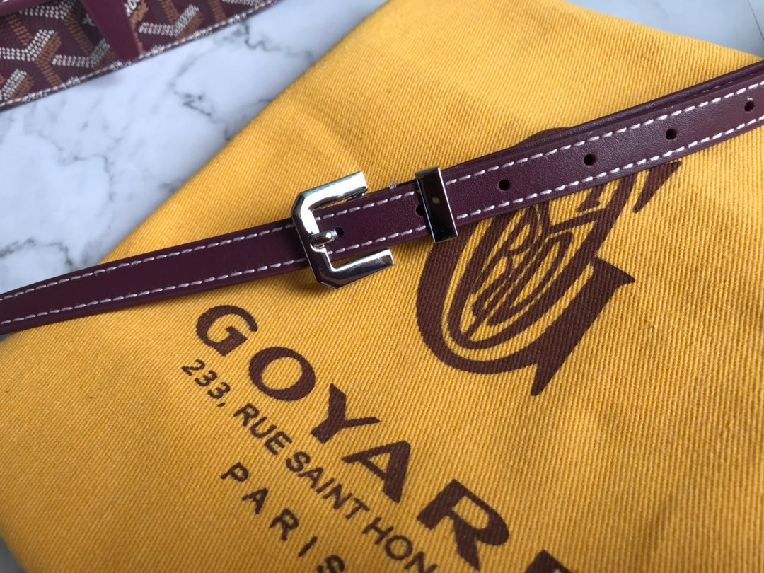 Goyard Belvedere Pm Bag 21Cm Burgundy Canvas