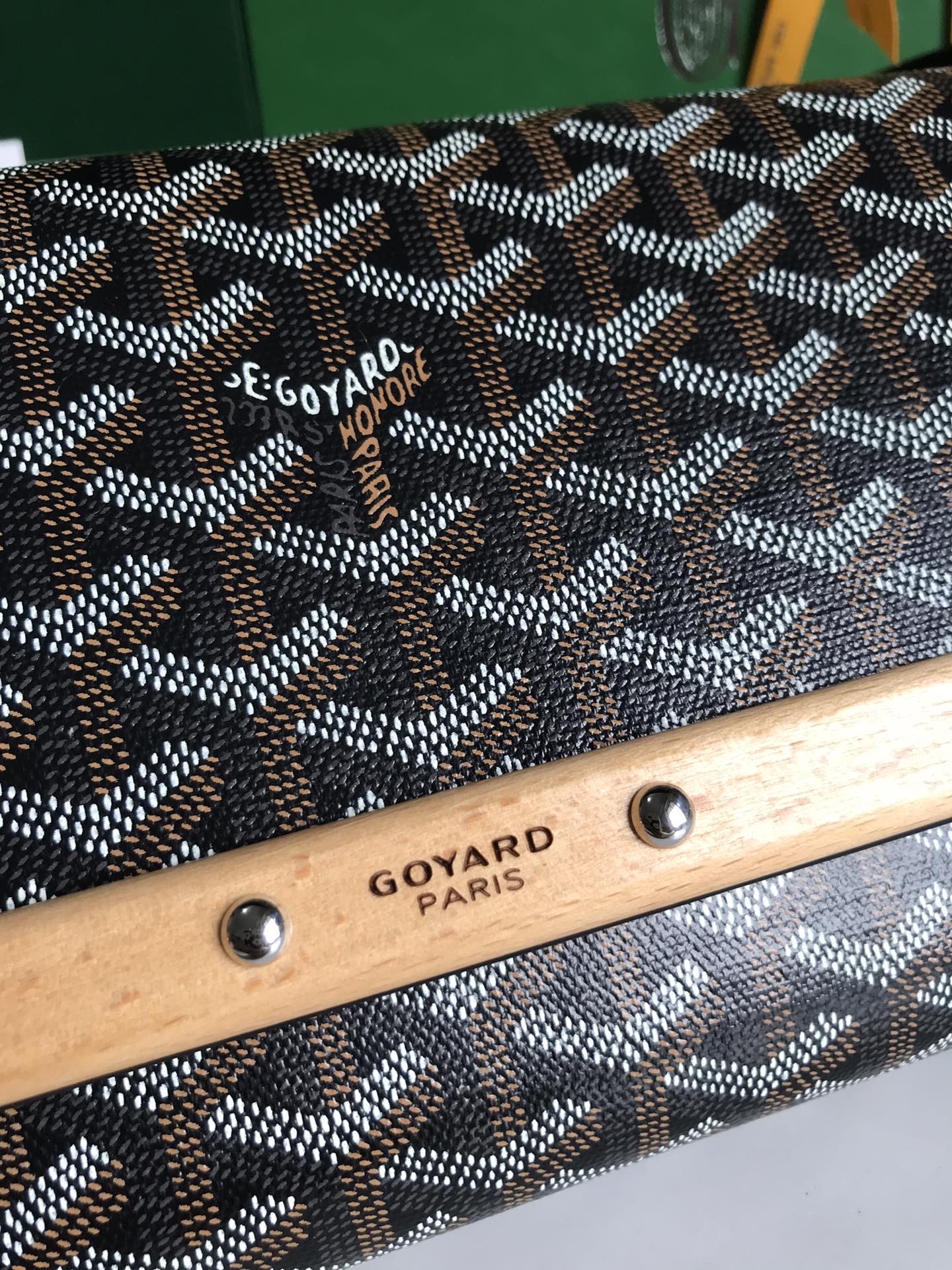 Goyard Monte-Carlo Pm Clutch 25 Cm Black Goyardine Canvas
