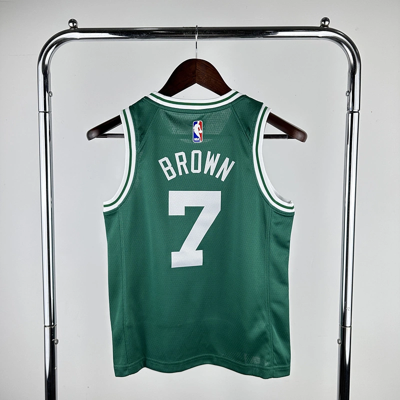 2023 NBA Boston Celtics kids 7 BROWN Basketball Jersey