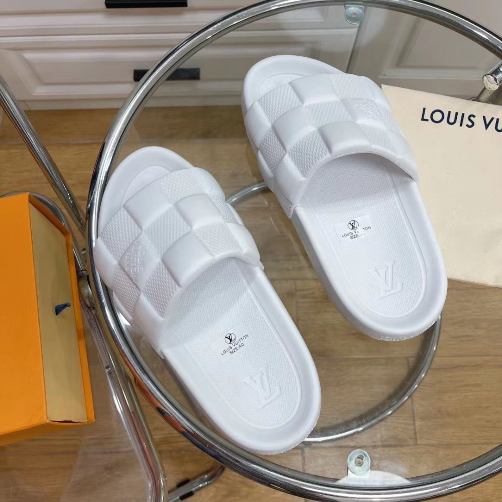 Louis Vuitton Waterfront Mule Maxi Damier Rubber White