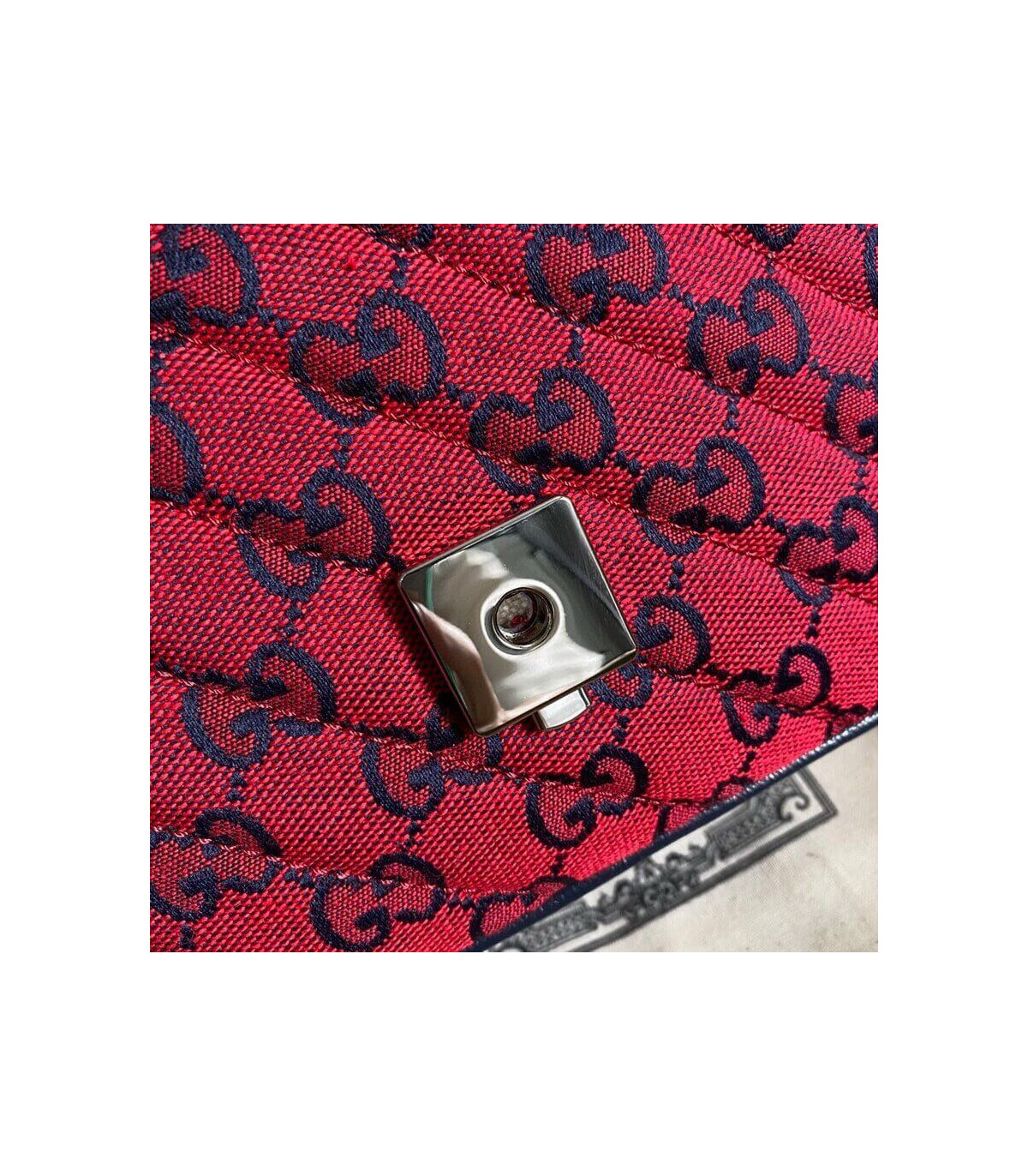 Gucci GG Marmont Multicolour Mini Top Handle Bag Red