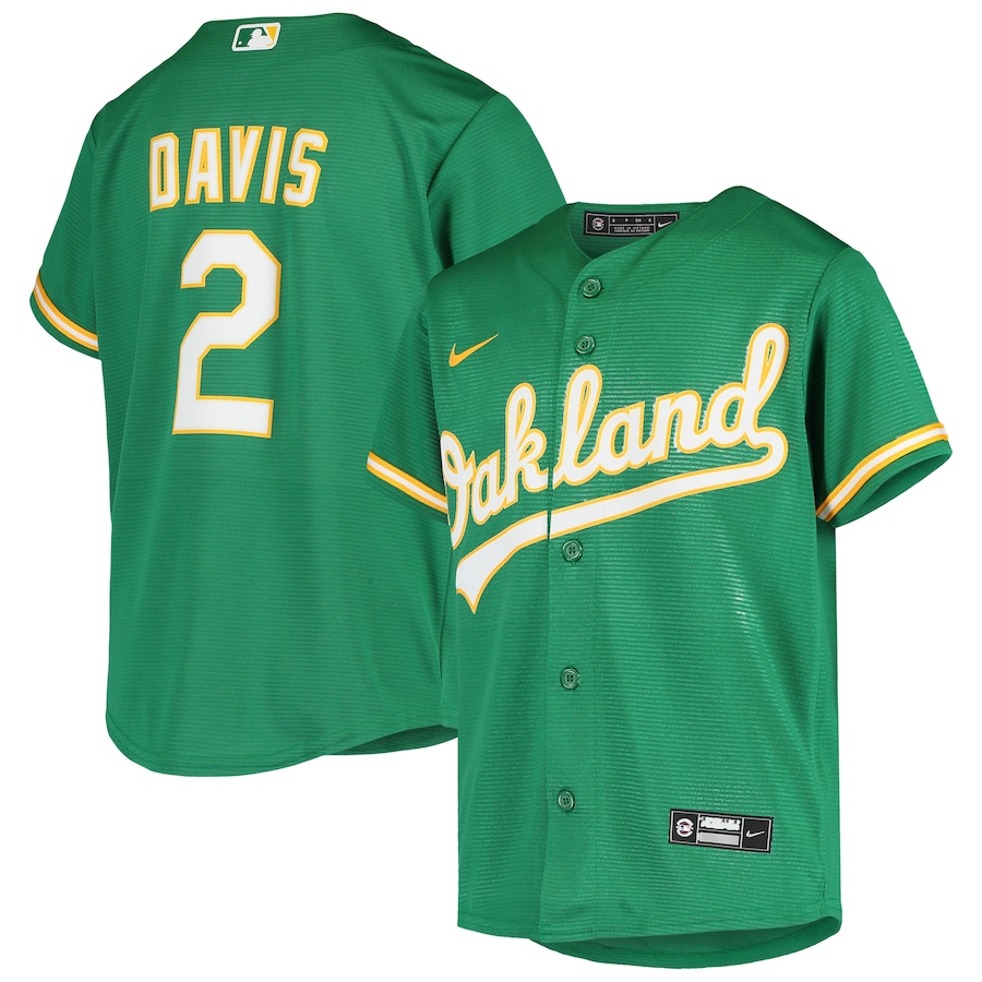 Khris Davis Oakland Athletics Youth Alternate Jersey Green