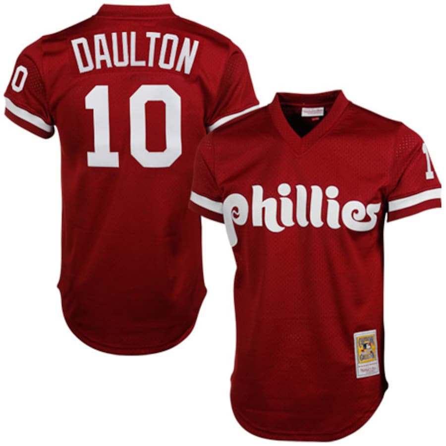 Darren Daulton Philadelphia Phillies Mitchell&Ness Cooperstown Mesh Batting Practice Jersey Red